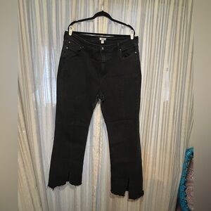 Forever 21+ grey jeans with front slit at foot